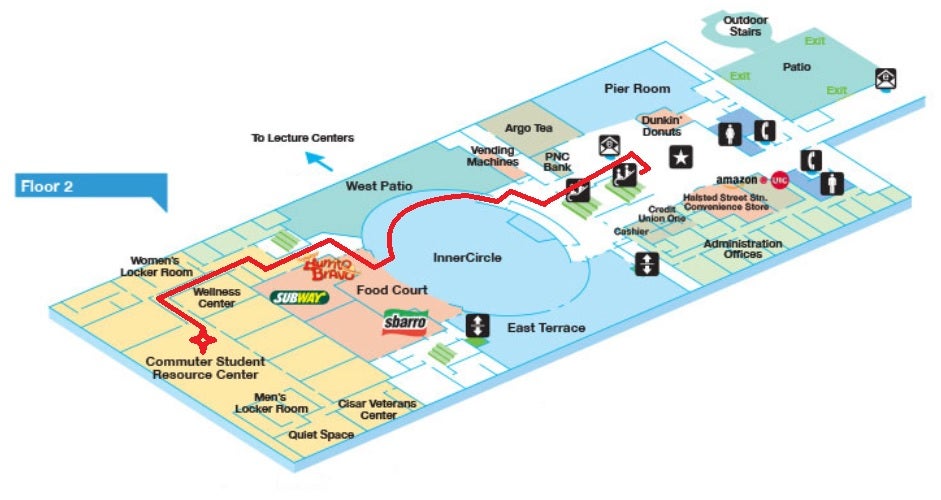 Map of Second Floor Student Center East